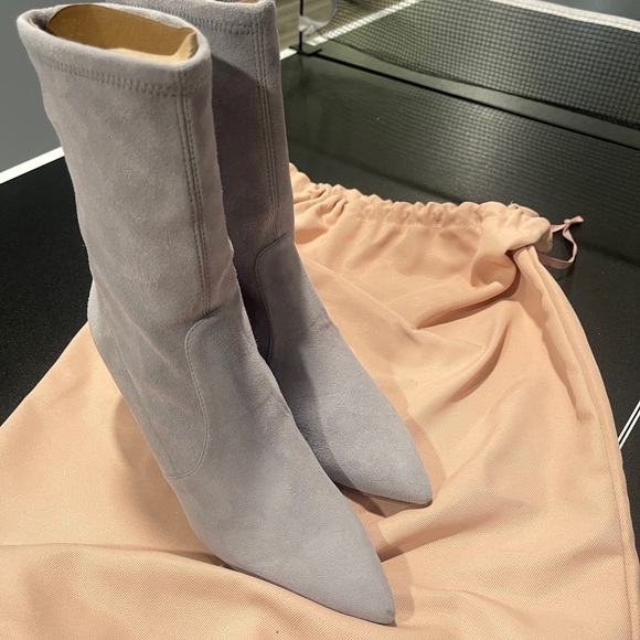 Stuart Weitzman Gray Heeled Boots - Picture 3 of 9